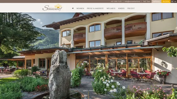 Website Screenshot: Ferienhotel Sonnenhof - 4*S Ferienhotel Sonnenhof in Zell/Ziller, Zillertal - Date: 2023-06-22 15:11:23