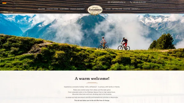 Website Screenshot: Schiestls Schiestls Ferienhütten - Welcome - Schiestl's Ferienhütten Zillertal/Tirol EN - Date: 2023-06-22 15:11:23