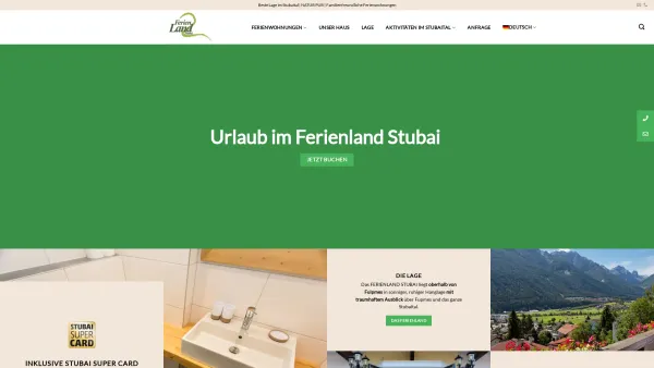 Website Screenshot: Appartementhaus Ferienland Stubai - Ferienland Stubai - Appartements in Fulpmes im Stubaital - Date: 2023-06-14 10:39:48