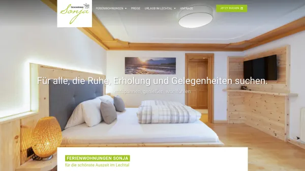 Website Screenshot: Ferienwohnung Sonja im Lechtal - Ferienwohnung Sonja | Apartments & Studio im Lechtal - Date: 2023-06-26 10:26:19