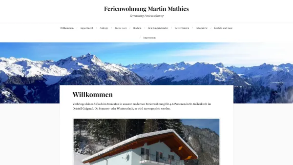 Website Screenshot: Ferienwohnung St. Gallenkirch - Ferienwohnung Martin Mathies – Vermietung Ferienwohnung - Date: 2023-06-22 15:13:25