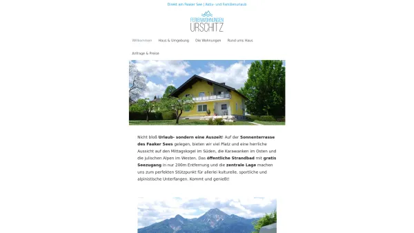Website Screenshot: Ferienwohnungen Walter Urschitz - Ferienwohnungen Faaker See - Herzlich Willkommen am See! - Date: 2023-06-22 15:13:25