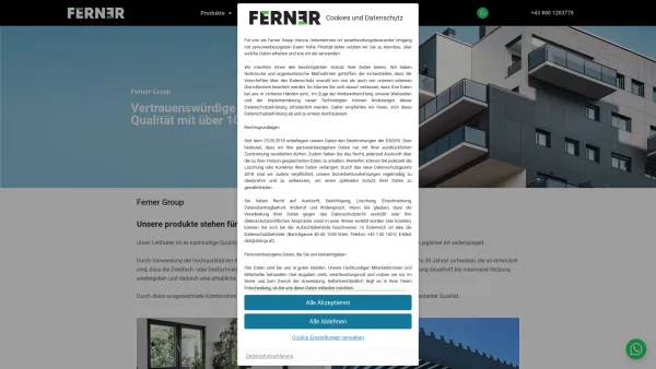 Website Screenshot: Ferner Group Vienna SRL - Kunststofffenster mit Mehrfachverglasung - Isolierglas & Wärmeschutz - Ferner Group - Date: 2023-06-26 10:26:19