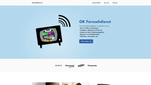 Website Screenshot: Kreindl OK-Fernsehdienst - Fernsehen, Radio, SAT, TV, Service, Reparatur, Installation, Antenne, Telefunken, Hornyphon, Linz, Promenade - Date: 2023-06-14 10:36:53