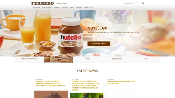 Website Screenshot: GRUPPO FERRERO - Ferrero Group Corporate Website - Date: 2023-06-22 15:13:25