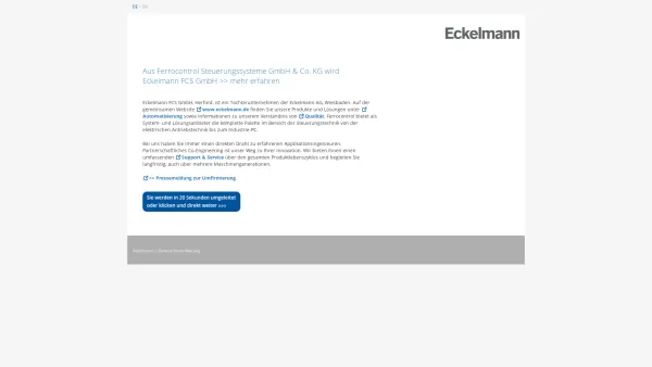 Website Screenshot: bei www.ferrocontrol.de - Ferrocontrol ǀ Steuerungs- und Antriebstechnik - Date: 2023-06-22 15:13:25