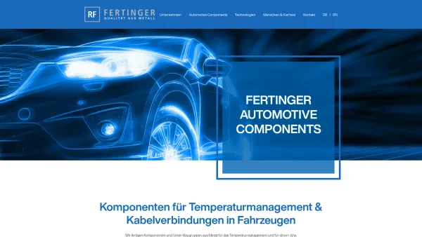 Website Screenshot: Rupert Fertinger FERTINGER Qualität aus Metall - Komponenten f. Temperaturmanagement in Fahrzeugen | Fertinger - Date: 2023-06-14 10:39:48