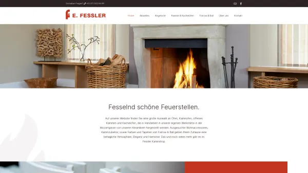 Website Screenshot: Fessler Kamine und Kachelöfen - Fesselnd schöne Feuerstellen | Kamine & Kachelöfen von Fessler - Date: 2023-06-15 16:02:34