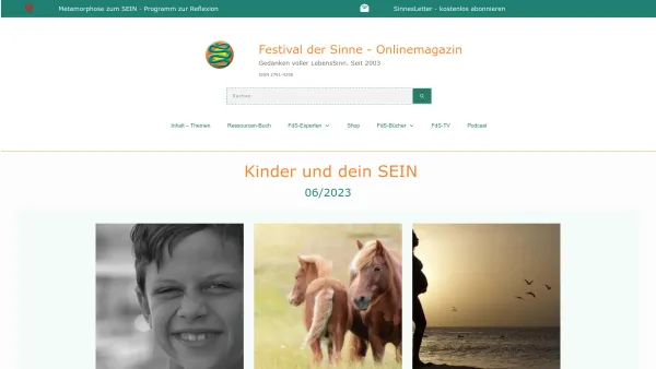 Website Screenshot: Eva Laspas Text-Konzepte - 06.2023: Kinder und dein SEIN - Festival der Sinne Onlinemagazin - Date: 2023-06-26 10:26:19