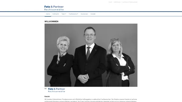 Website Screenshot: Fetz - Fetz & Partner Rechtsanwälte: Home - Date: 2023-06-22 15:13:26