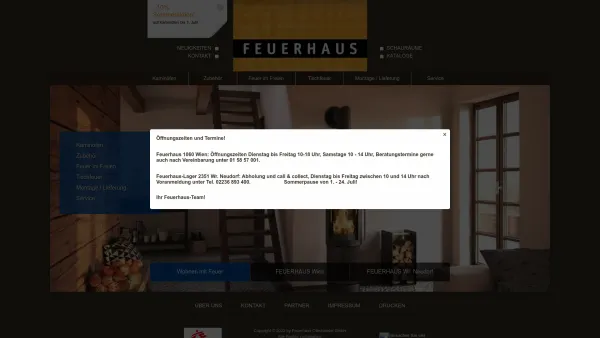 Website Screenshot: Feuerhaus Kaminöfen Kachelofen Griller - Kaminofen Schwedenofen Pelletofen Feuerstellen - Date: 2023-06-22 15:00:53
