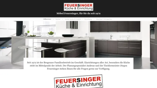 Website Screenshot: Wohnstudio Feuersinger - Willkommen - Date: 2023-06-14 10:39:48