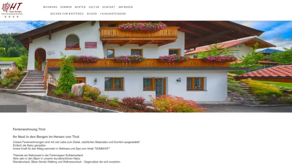 Website Screenshot: Haus Tirol Thiersee bei Kufste Tirol Österreich Austria - Ferienwohnung Thiersee Tirol - Haus Tirol - Date: 2023-06-22 15:00:53