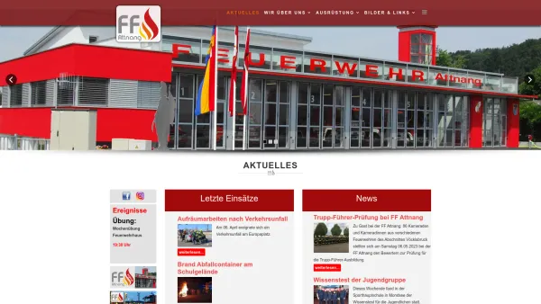 Website Screenshot: Freiwillige Feuerwehr Attnang Attnang Puchheim Bezirk Vöcklabruck Land Oberösterreich Österreich - Aktuelles - Date: 2023-06-22 15:00:53