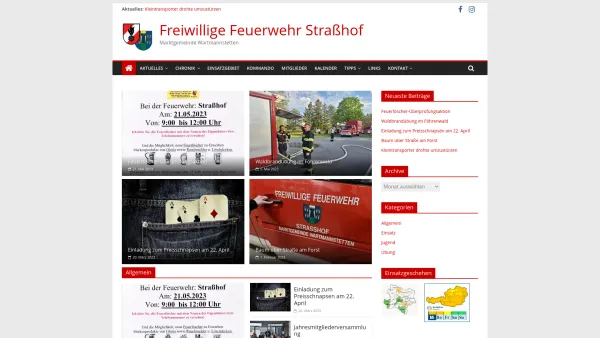Website Screenshot: Freiwillige Feuerwehr Straßhof (15318) - Freiwillige Feuerwehr Straßhof – Marktgemeinde Wartmannstetten - Date: 2023-06-22 15:00:53