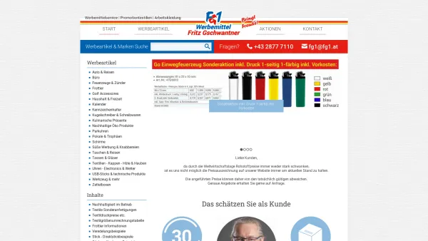 Website Screenshot: Gschwantner Fritz FG1.at Werbeartikel - Startseite - FG1.at Werbeartikel - Date: 2023-06-22 15:00:53