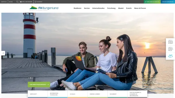 Website Screenshot: Fachhochschulstudiengänge Burgenland - Startseite - FH Burgenland - Date: 2023-06-22 15:00:53