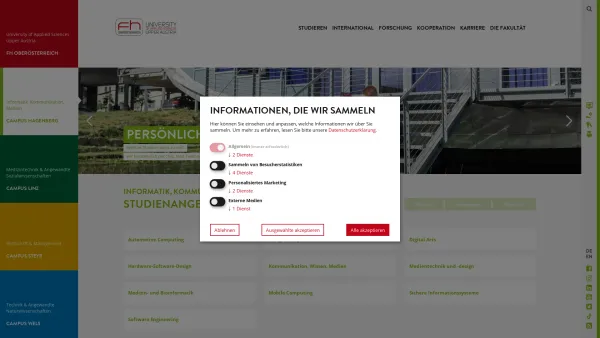 Website Screenshot: Fachhochschule-Studiengänge FH Hagenberg - Informatik, Kommunikation, Medien - FH OOE - Campus Hagenberg - Date: 2023-06-22 15:00:53