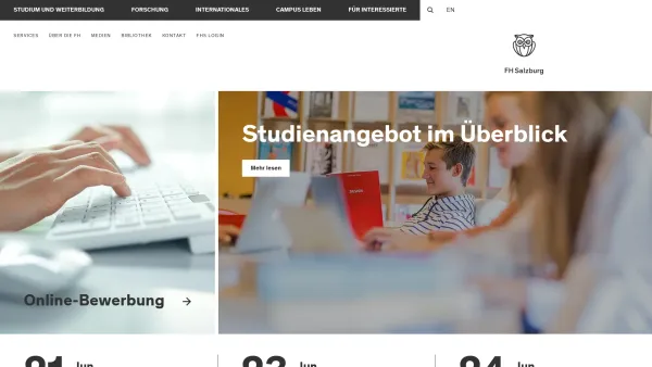 Website Screenshot: Fachhochschule Salzburg - FH Salzburg - Date: 2023-06-22 15:00:53