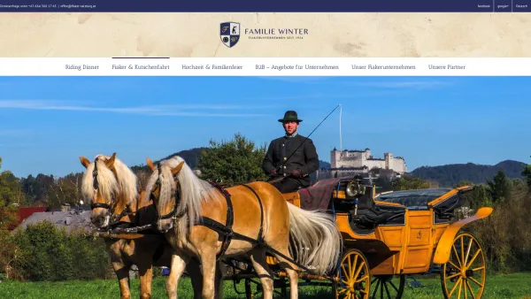Website Screenshot: Fiaker Salzburg - Fiaker Winter – Fiakerunternehmen seit 1924 - Date: 2023-06-22 15:00:53