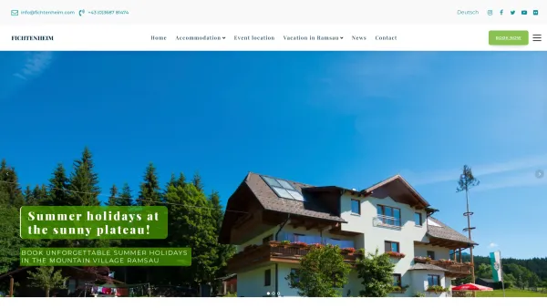 Website Screenshot: Peter Oliver Gasthof Pension Fichtenheim - Fichtenheim: Zimmer, Appartements, Ferienhaus & Eventlocation - Date: 2023-06-22 15:00:53
