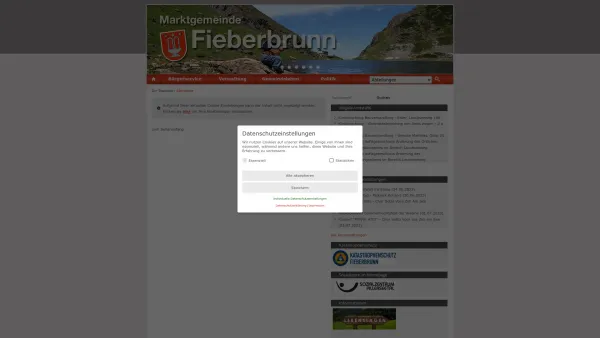 Website Screenshot: Marktgemeinde Fieberbrunn - Fieberbrunn - GEM2GO WEB - Startseite - Date: 2023-06-22 15:13:26