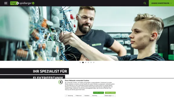 Website Screenshot: fiegl+spielberger GmbH & Co KG - Elektriker in Innsbruck • Zentrale Fiegl+Spielberger ❘ Elektroinstallateur - Date: 2023-06-22 15:13:26