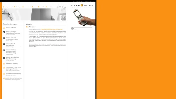 Website Screenshot: FIELDWORX MOBILE SOLUTIONS GmbH - mobile Zeiterfassung und mobile Leistungserfassung - Date: 2023-06-14 10:37:07