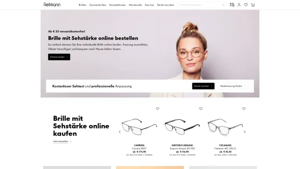 Website Screenshot: Fielmann AG - Brille: Fielmann - Ihr Optiker mit 985 Niederlassungen - Date: 2023-06-22 15:13:26