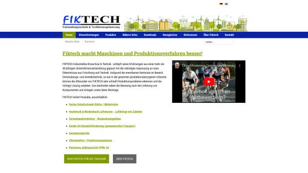 Website Screenshot: Fiktech B.V. Verfahrensoptimierung - Fiktech - Entstaubungstechnik & Verfahrensoptimierung - Home - Date: 2023-06-22 15:11:27