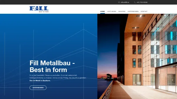 Website Screenshot: Fill Metallbau GmbH - Fill Metallbau | Best in form - Date: 2023-06-22 15:11:27