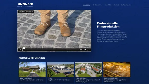 Website Screenshot: Sinzinger Film & TV-Produktion - Professionelle Imagefilme für Unternehmen in Oberösterreich | Film Sinzinger - Date: 2023-06-22 15:11:27