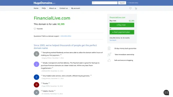 Website Screenshot: Financial LIVE - FinancialLive.com is for sale | HugeDomains - Date: 2023-06-14 10:39:51