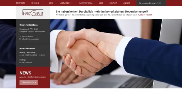 Website Screenshot: Finanzconsult WTH Finanz Consult Wirtschaftstreuhand GmbH - Steuerkanzlei in Straßwalchen bei Salzburg | FINANZCONSULT - Date: 2023-06-22 15:11:27
