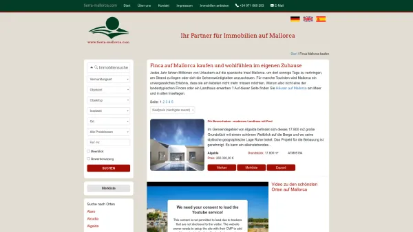 Website Screenshot: Fincamallorca - Finca Mallorca kaufen - authentische Landhäuser inselweit - Date: 2023-06-22 15:11:27
