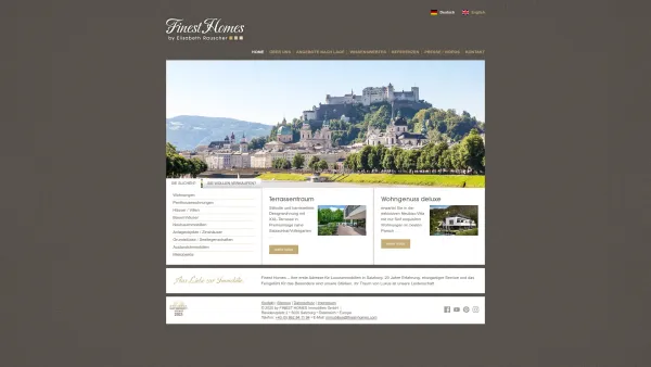 Website Screenshot: Finest Homes Immobilien Salzburg - Luxusimmobilien in Salzburg und im Salzkammergut - Finest Homes - Date: 2023-06-14 10:46:41