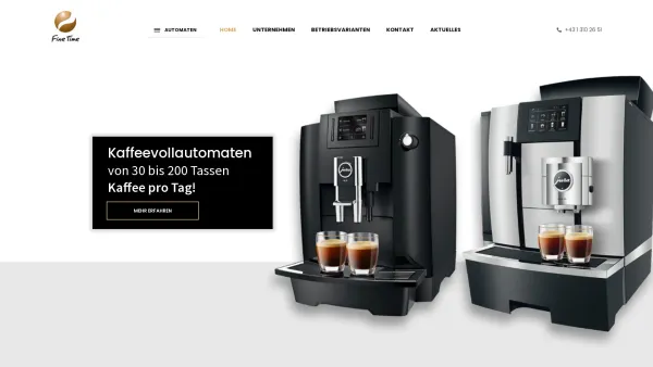 Website Screenshot: GRANIE Handels und Dienstleistungs GmbH - Home | Fine Time - Kaffeevollautomaten, Getränkeautomaten, Snackautomaten - Date: 2023-06-15 16:02:34