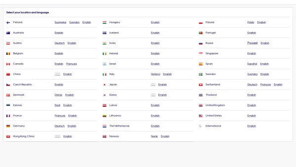 Website Screenshot: Finnair - Flight bookings | select country and language | Finnair - Date: 2023-06-22 15:00:56