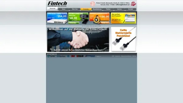 Website Screenshot: Fintech EDV-Zubehör Vertriebs GmbH - Fintech GmbH in St. Pölten - seit 24 Jahren Ihr Netzwerkpartner! - Date: 2023-06-22 15:00:56