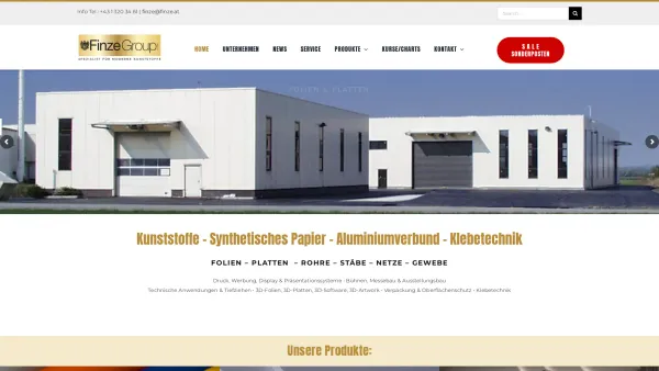 Website Screenshot: Finze Group GesmbH Kunststoffgroßhandel info finze&finze.at - Finze Home - Finze Group - Date: 2023-06-14 10:39:51