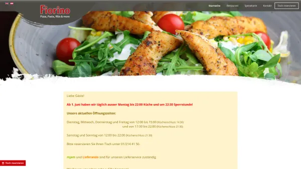 Website Screenshot: Fiorino Ristorante Pizzeria - Fiorino - Pizza, Pasta, Ribs & more - Date: 2023-06-14 10:39:51