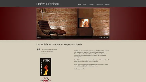 Website Screenshot: bei Ofenbau Hofer! - Hofer Ofenbau - Date: 2023-06-14 10:39:51