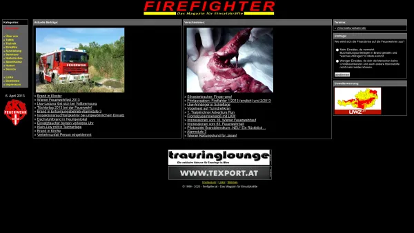 Website Screenshot: www.firefighter.at Das Online-Magazder Wiener Berufsfeuerwehr - Firefighter - Date: 2023-06-22 15:00:56