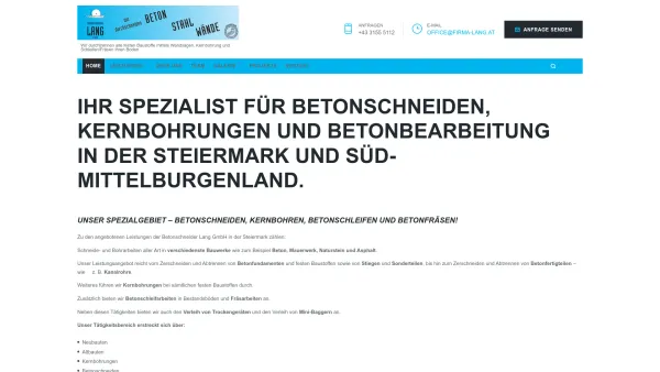 Website Screenshot: Betonschneider Lang GmbH - Betonschneider LANG GmbH ? Betonschneider Lang GmbH - Date: 2023-06-14 10:46:41