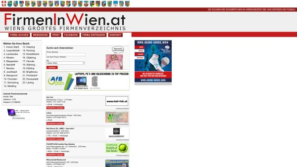 Website Screenshot: Firmeninwien - Firmen in Wien - Online Firmenverzeichnis - Date: 2023-06-14 10:39:51