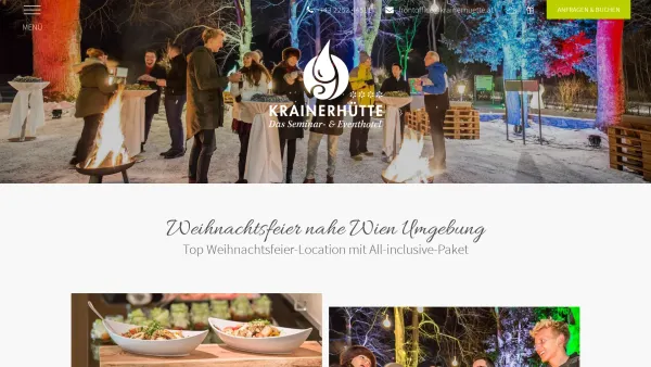 Website Screenshot: Firmenweihnachtsfeier Seminarhotel und Eventhotel Krainerhütte - Firmenweihnachtsfeier in Wien - Ihre All-Inclusive Weihnachtsfeier - Date: 2023-06-22 15:00:56