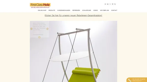 Website Screenshot: First Class Holz GmbH - Relaxliegen / Saunaliegen aus Holz - Ihre Relaxliege / Saunaliege - Date: 2023-06-22 15:00:56