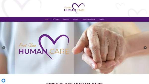 Website Screenshot: First Class HUMAN CARE GmbH & Co OG - 24 Stunden Pflege Niederösterreich | First Class Human Care - Date: 2023-06-26 10:26:19
