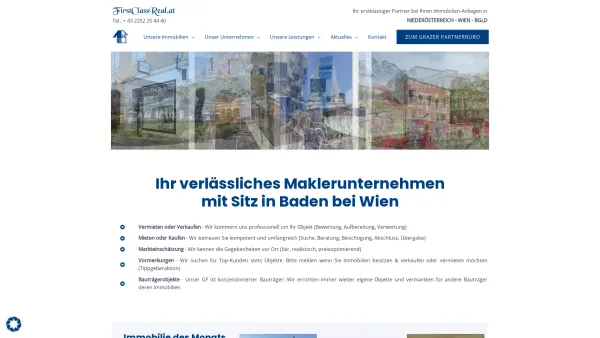 Website Screenshot: First-Class Realitäten GmbH. - First-Class Realitäten GmbH - Date: 2023-06-15 16:02:34