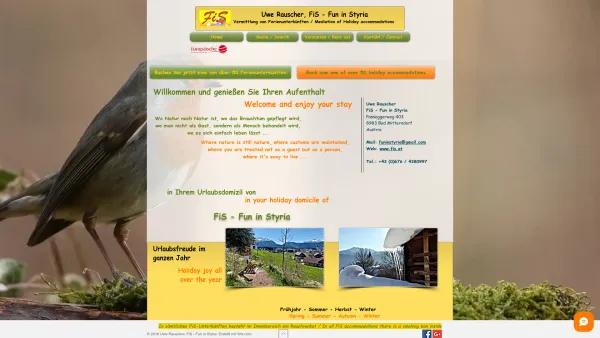 Website Screenshot: Ferienwohnungen Wolfgang Köberl - Urlaub, Ferien und Erholung | Uwe Rauscher, FiS - Fun in Styria | Steiermark - Date: 2023-06-22 15:00:56